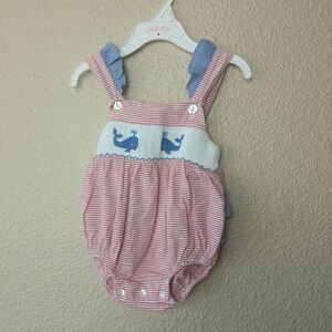 VELANI‎ CLASSICS sleeveless romper with ruffles for babies 6 months red/white